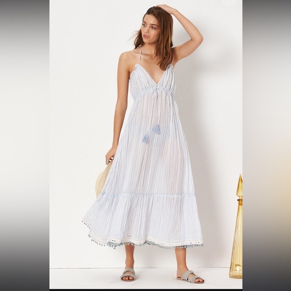 Cecily Midi Dress in Dusty Blue Stripe
TULAROSA - Picture 4 of 4